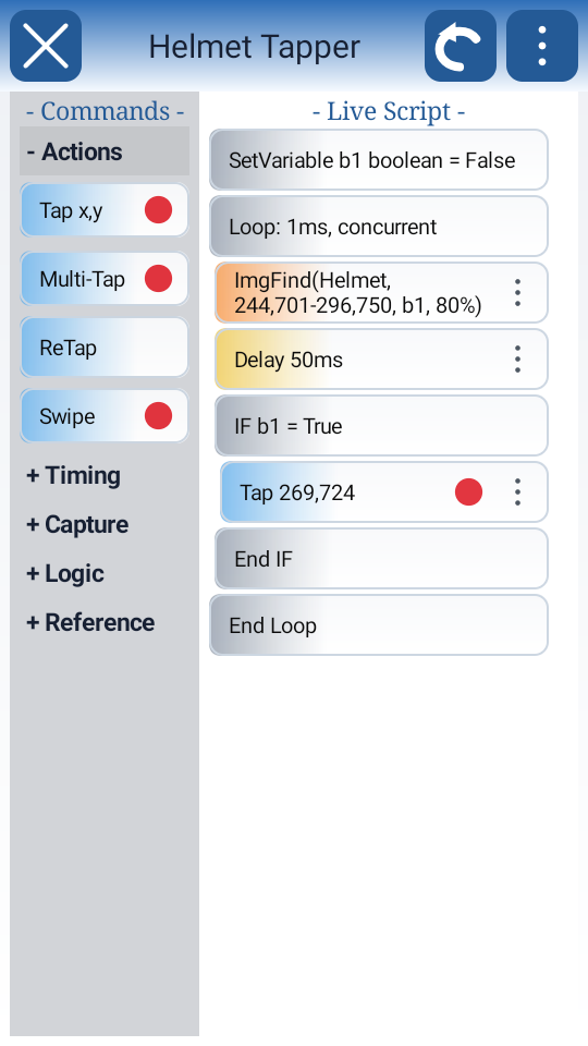 ScriptTap script editor on Android