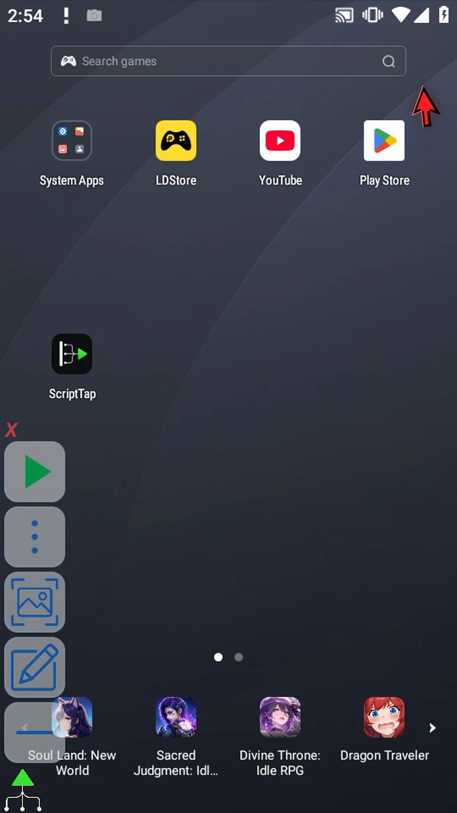 Asset Creation step 5: Close the library and leave the ScriptTap icon visible on the home screen.