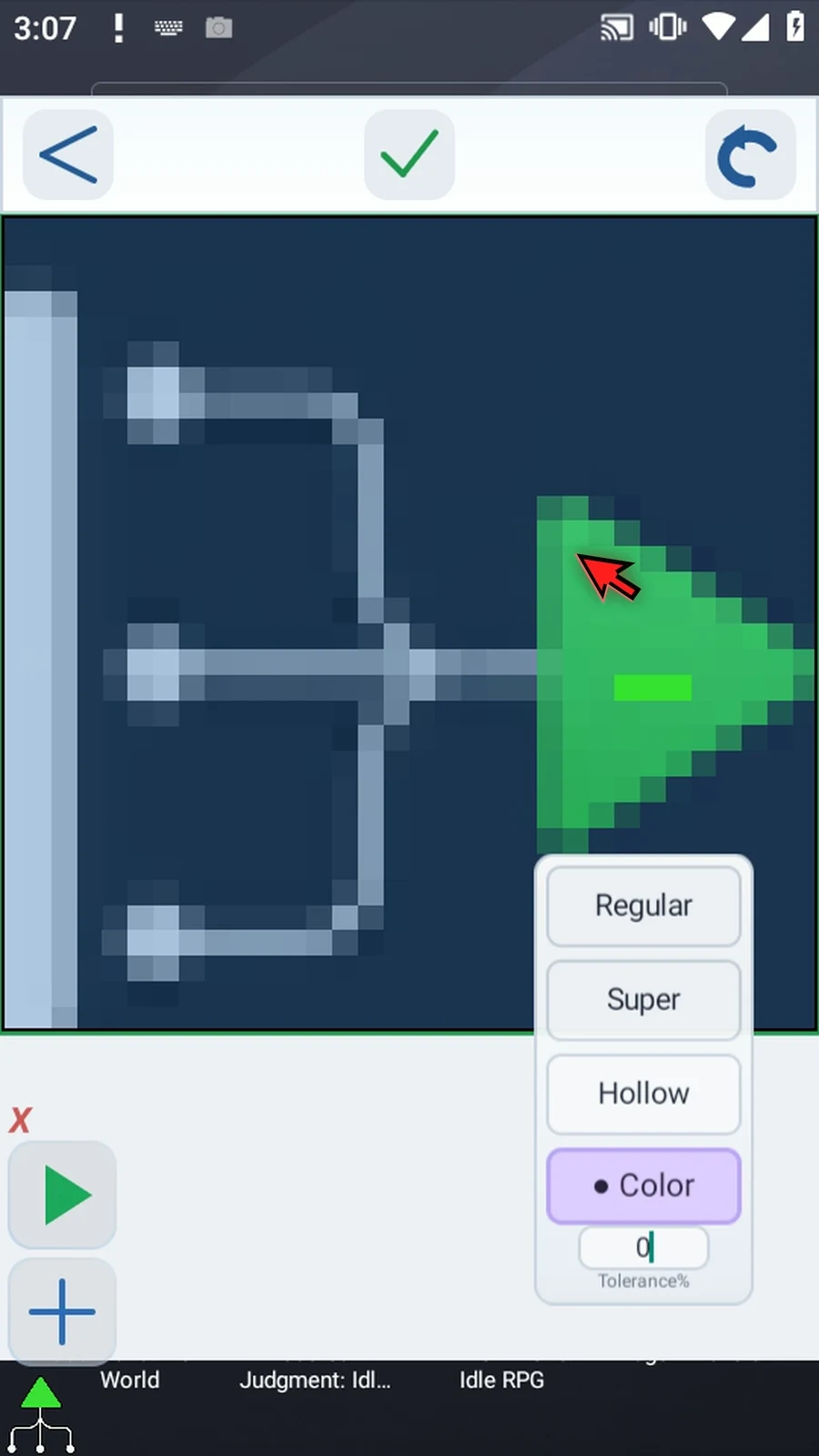 Asset Creation step 19: Zero keeps only exact matches to the sampled color. Any color deviation is excluded, including other green shades. A higher tolerance includes more variation. Choose the level that keeps the useful detail you actually need.