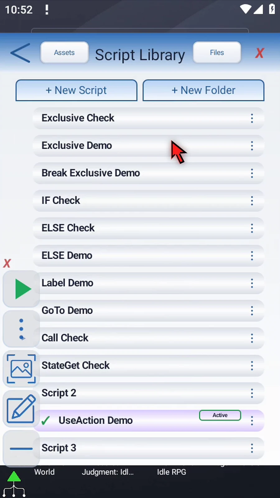 UseAction: DeviceNav step 2: Create a separate tutorial script so your existing scripts stay unchanged.